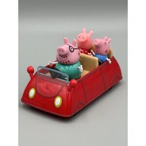 Vintage Peppa Pig Family Road Trip Little Red Car W/ 3 Figures
